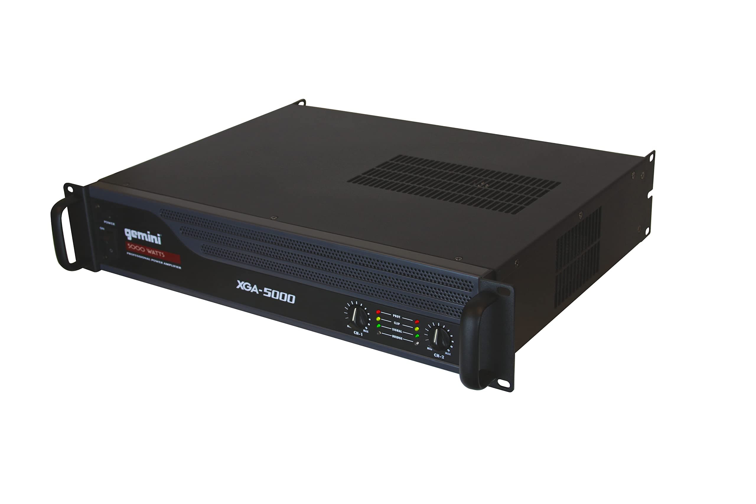 Gemini Professional 5000W 2-Channel Power Amplifier – High-Powered DJ & PA Audio Amp with XLR/RCA Inputs, Bridge Mode, Built-in Protection & Cooling for Live Sound & Installations (XGA-5000)