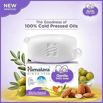 Himalaya Gentle Baby Soap 75 g | Value Pack of 4 - Save Rs 20 extra| No 1 Doctor prescribed brand | Oils of Almond & Olive | Gently cleanses baby's skin |