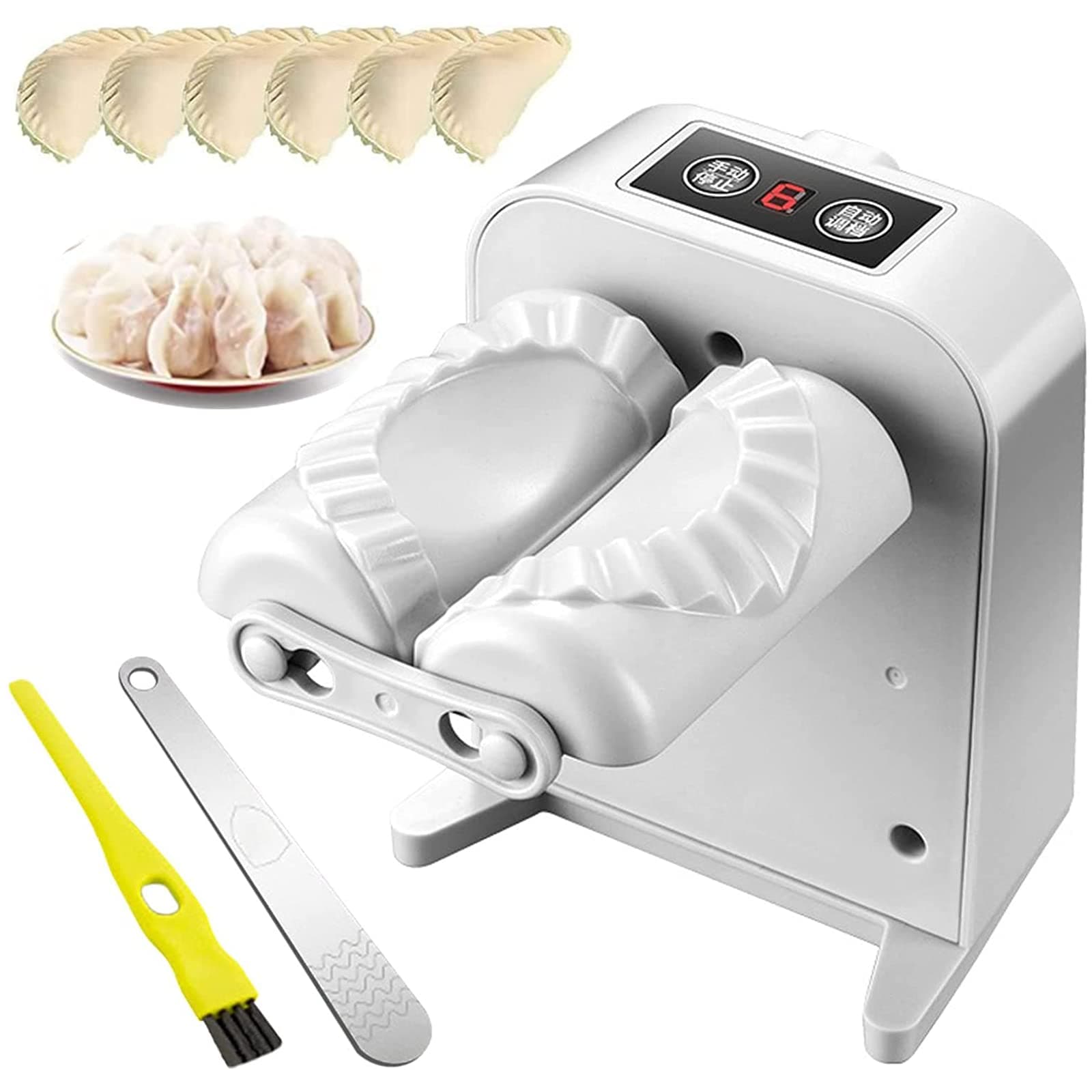 2023 Electric Dumpling Maker Machine - [New Version] Household Automatic Dumpling Maker Mold, Roll in 1 Second, Waterproof Safe Material, DIY Dumpling Making Tool for Kitchen (Gray)