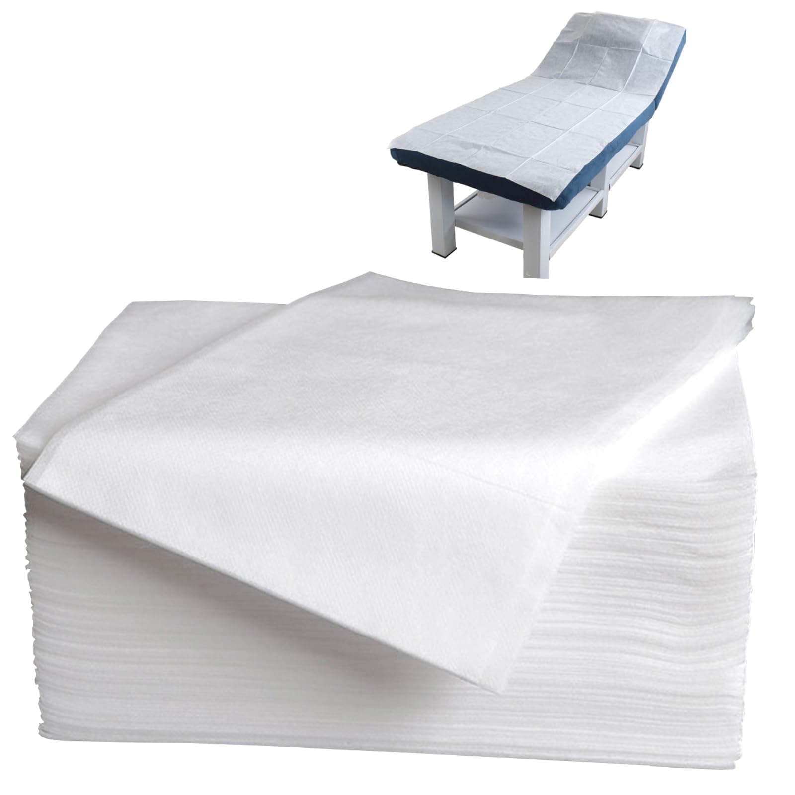 100 Pcs 31.5" x 71" Disposable Bed Sheets Waterproof Massage Table Sheets Non Woven Fabric SPA Bed Cover (White)