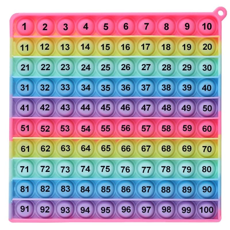 Number Game P0PP Math Toy, Exercise Children's Logical Thinking, Relieve Stress, Fidget Game for Teachers to Create a Variety of Math Operations [1-100 Number Table]