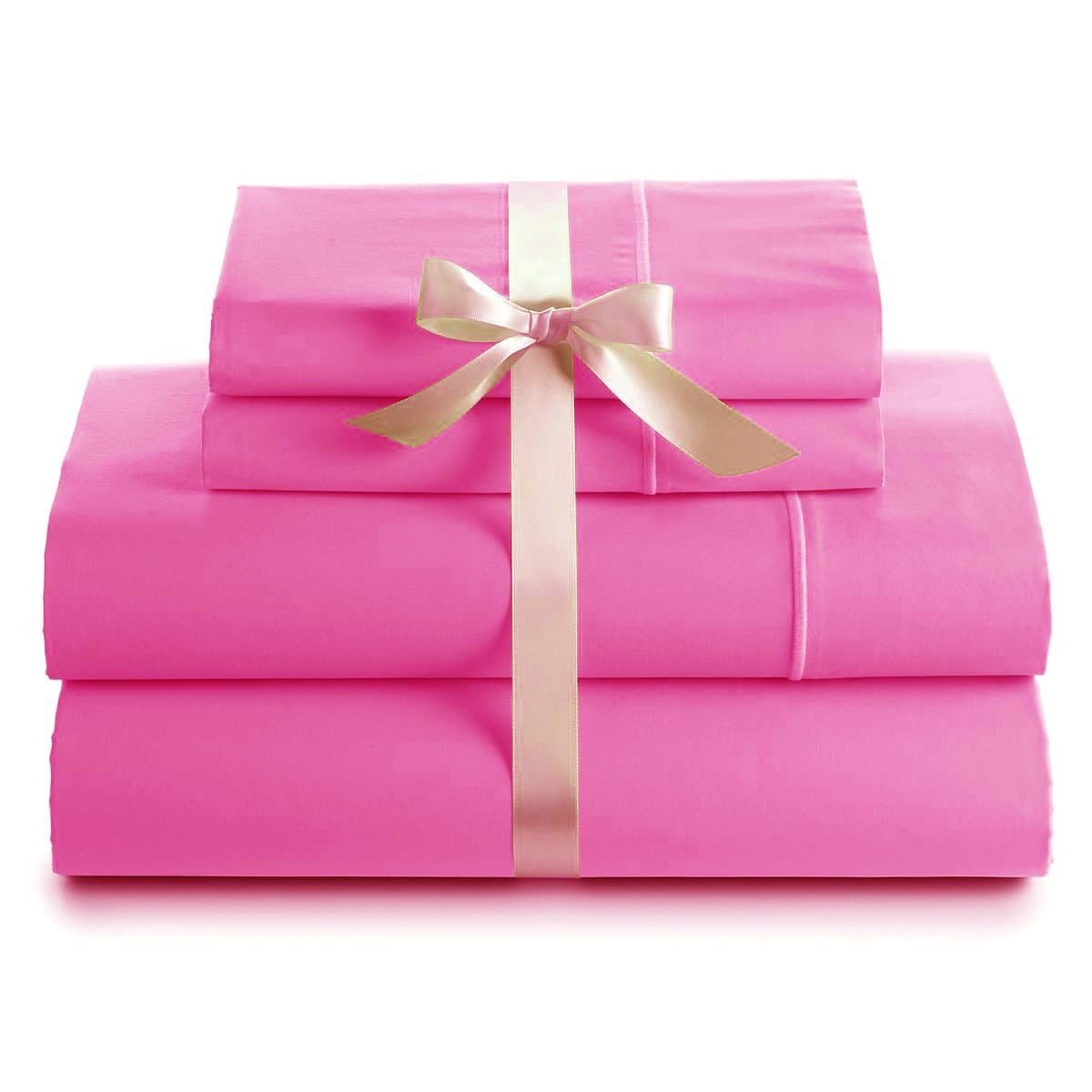 600 Thread Count 100% Cotton Deep Pocket Sheet Set, Queen, Hot Pink