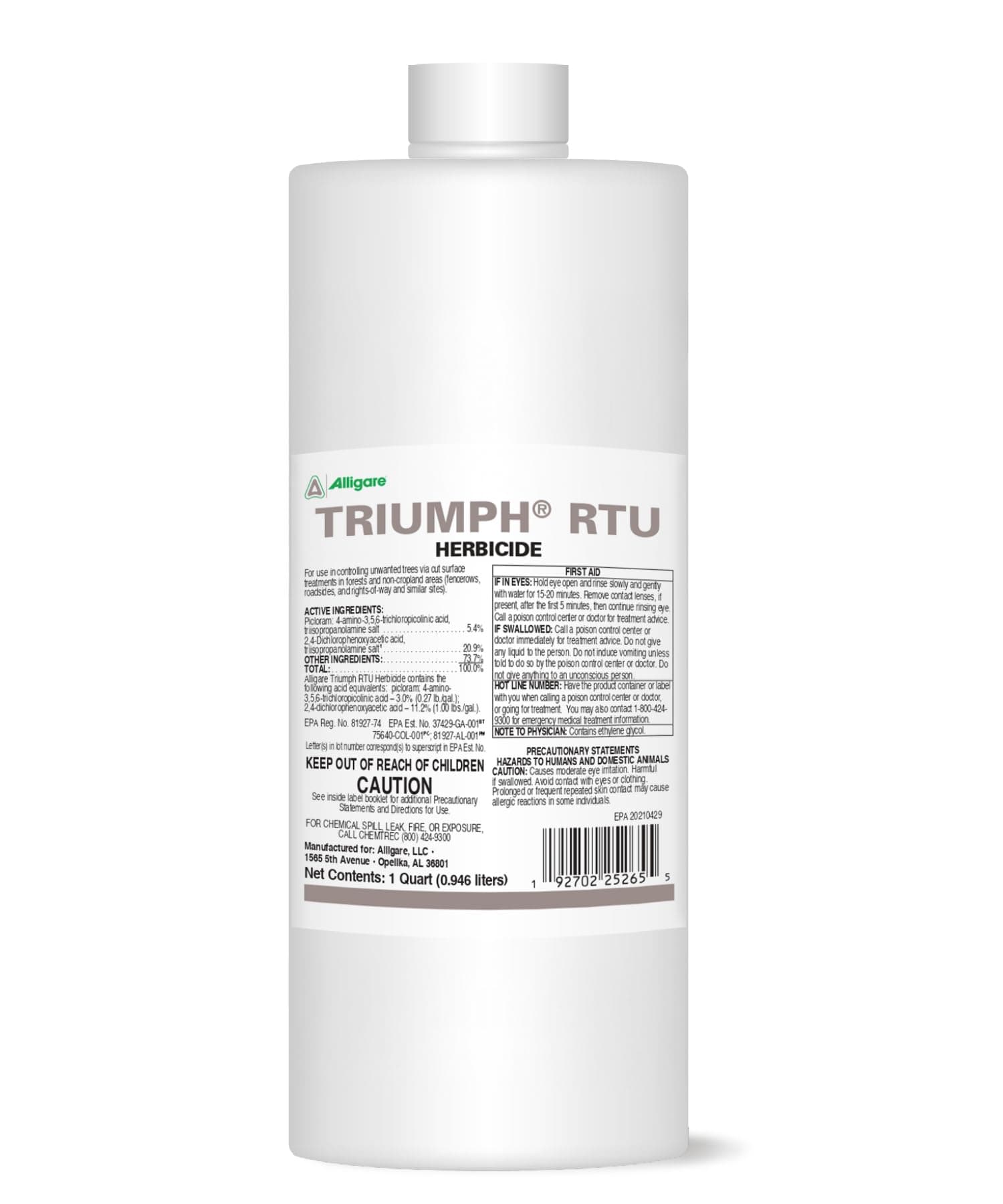 Triumph RTU Herbicide Weed Killer - Ready-to-Use Tree Stump Killer with Blue Dye, Controls Woody Plants & Prevents Re-Sprouts, Ideal for Cut Stump Treatments - Compare to Tordon RTU - 1 Quart