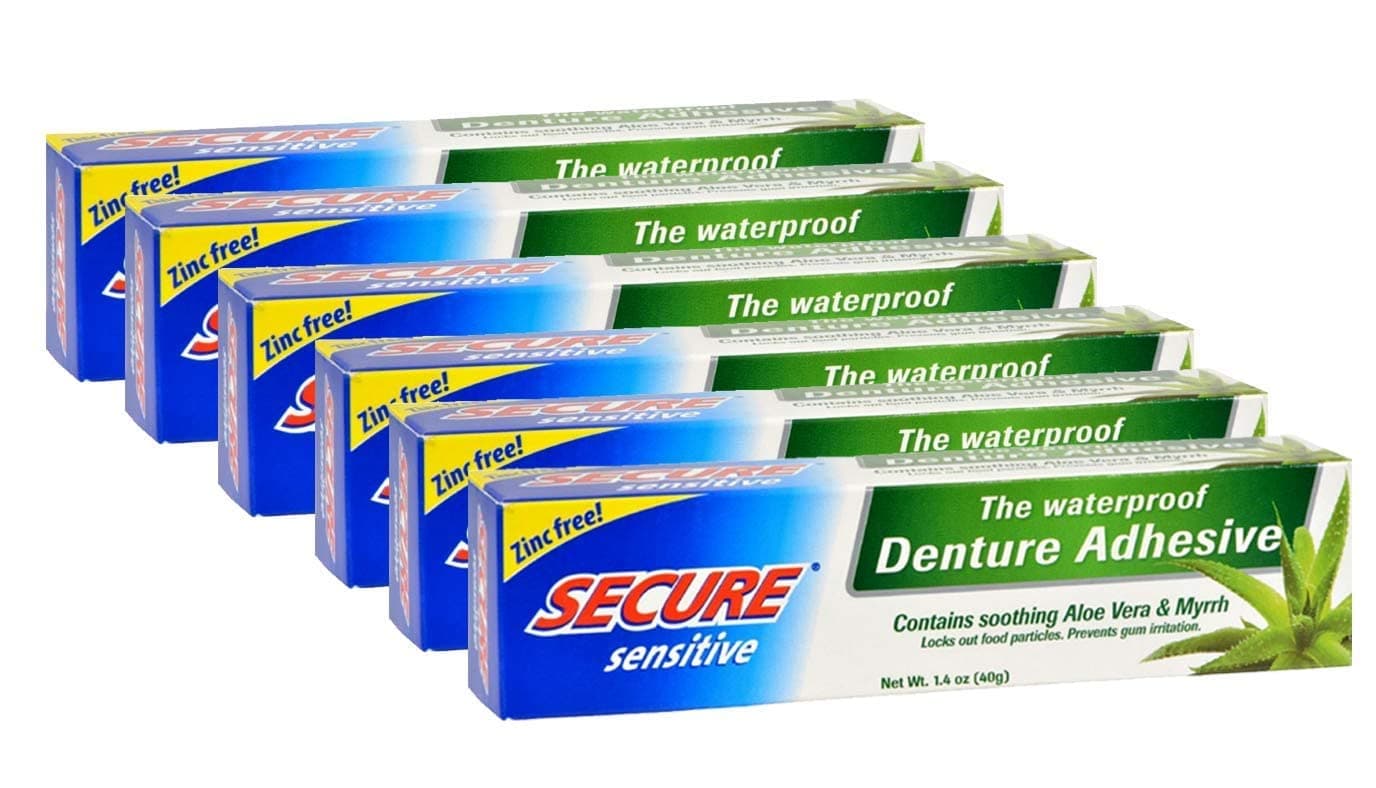 SECURESensitive Denture Adhesive, 1.4 oz (Pack of 6)