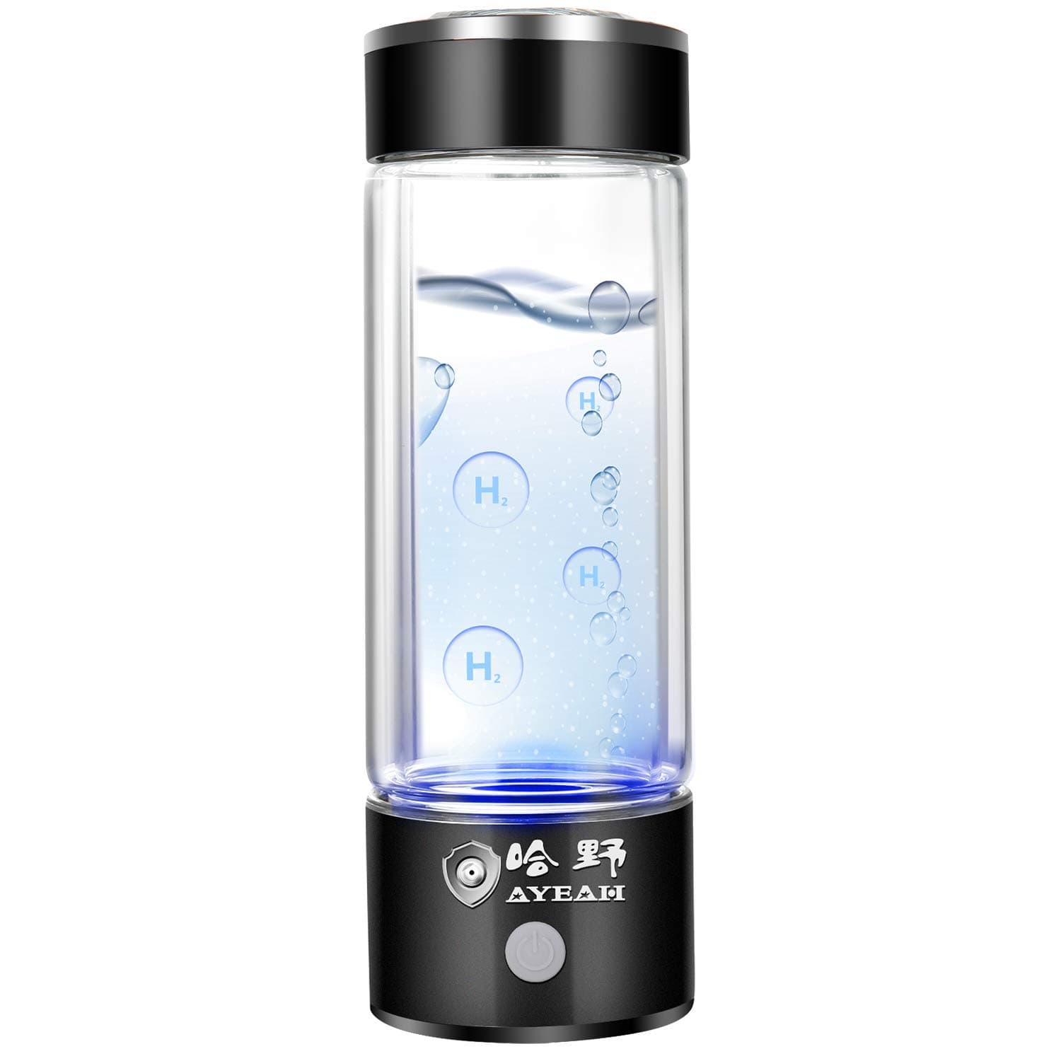 Hydrogen Water Bottle Portable Hydrogen Water Maker SPE PEM Technology Rechargeable Ionized Water Generator Anti Aging Antioxidant Glass Bottle 350ml