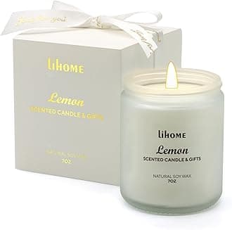 Lihome Candles Gifts for Women - Scented Candles, Natural Soy Wax Candles for Home Scented Perfect for Christmas, Birthday, Mother's Day, Lemon Candle