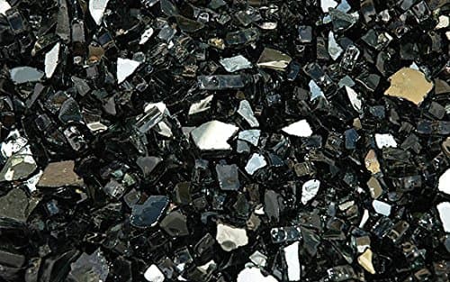 Fire Glass for Fire Pits Black 1/4" for Reflective Glass Pellets (60Lbs)