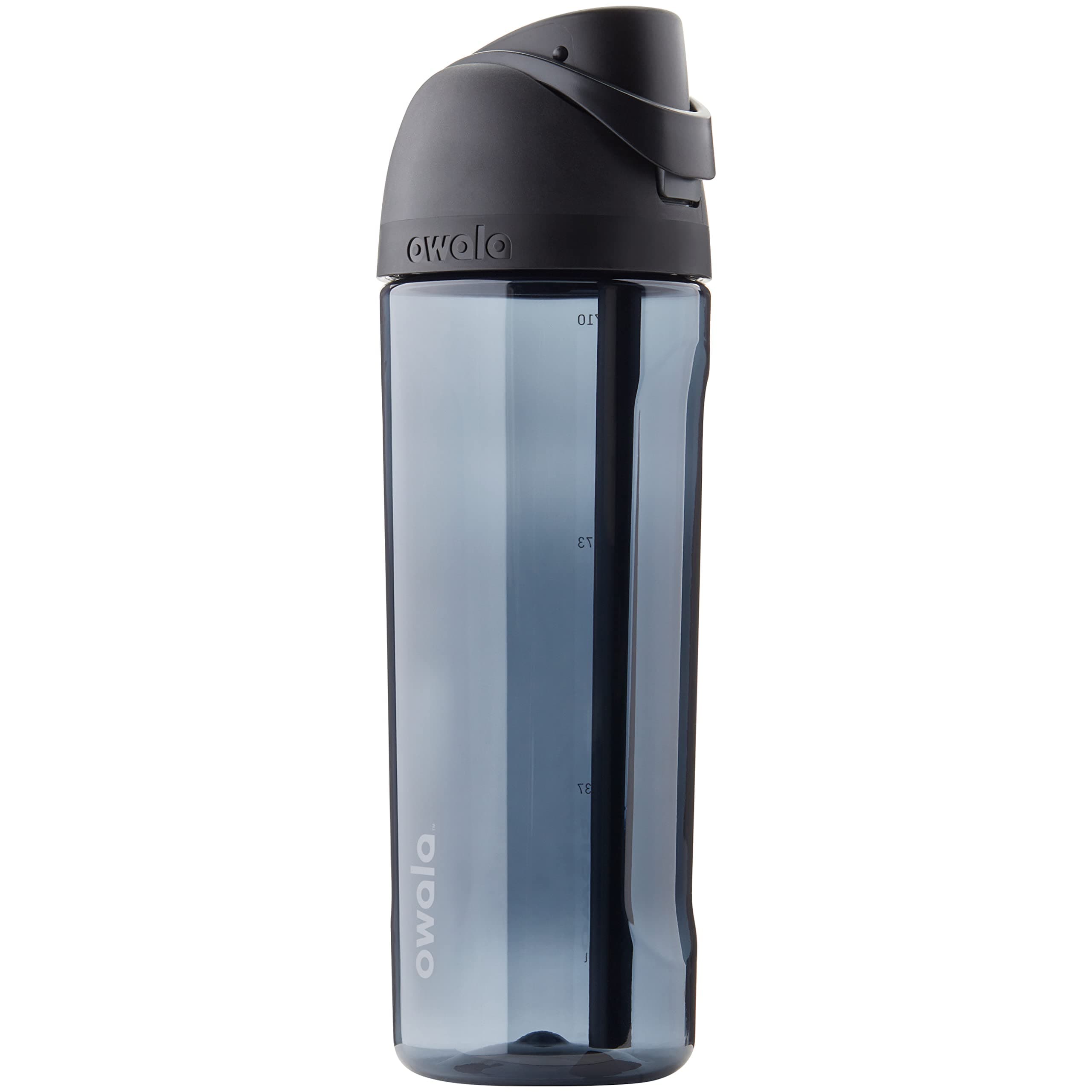 FreeSip Tritan Water Bottle with Locking Push-Button Lid, 25-Ounce, Very, Very Dark