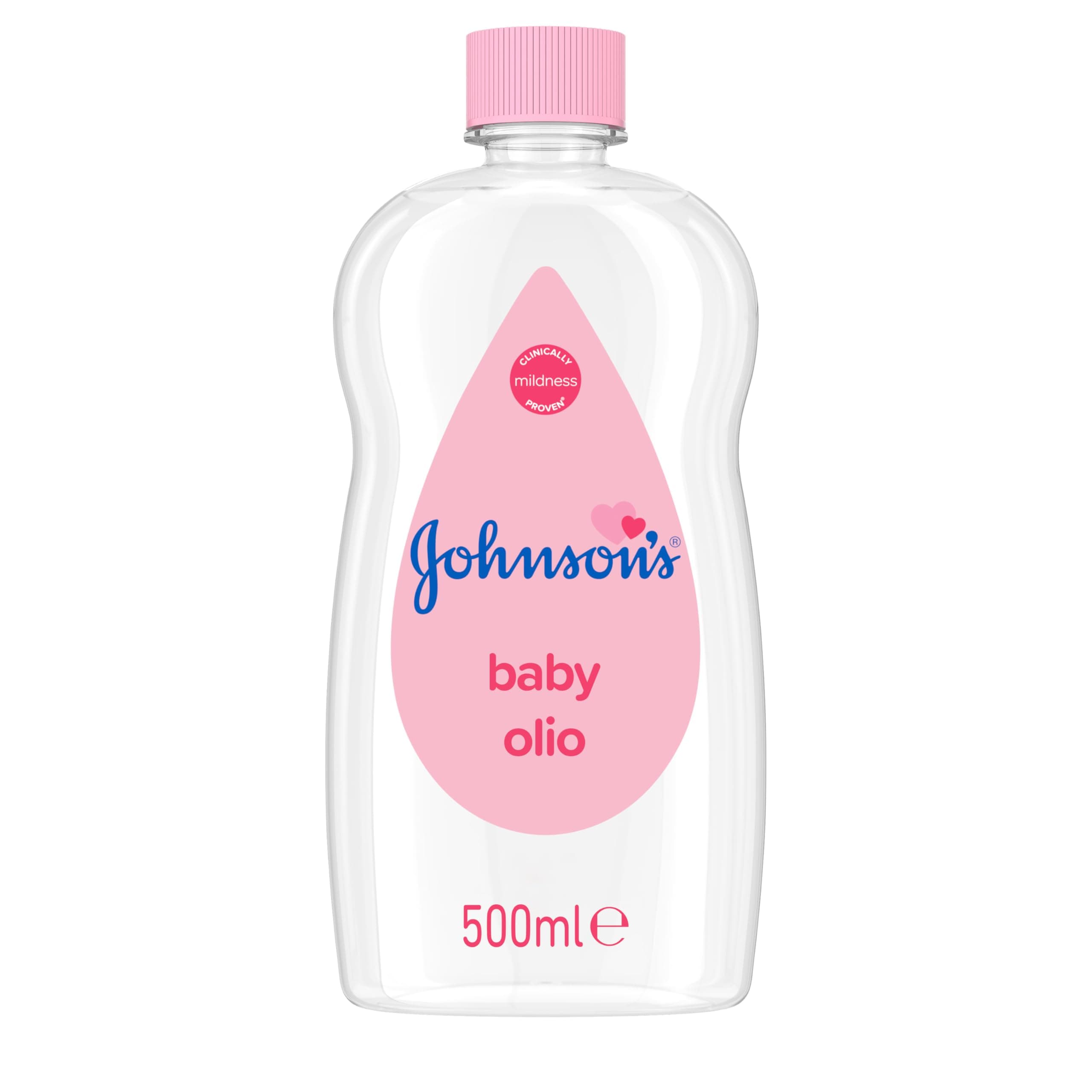 Johnson's Baby Oil (1 x 500 ml) Moisturising Baby Oil to Protect Delicate and Dry Skin, Hypoallergenic and pH-Balanced, Ideal for Massage, Moisturiser for Dry Skin to Soften Hands and Body