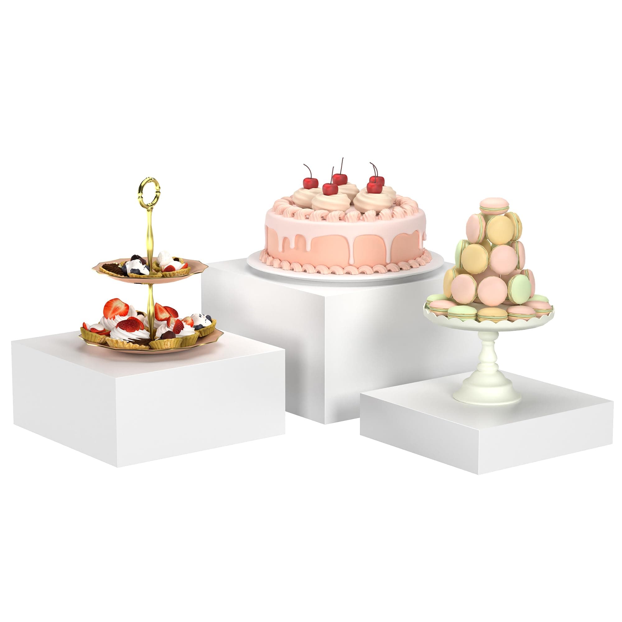 Liaakrr Buffet Risers, Food Risers for Buffet Table,Multipurpose Acrylic Buffet Risers and Stands for Food, Desserts, Jewelry & Collectibles, Nesting Cube Design with Hollow Bottoms, 3pcs (8"x9"x10")