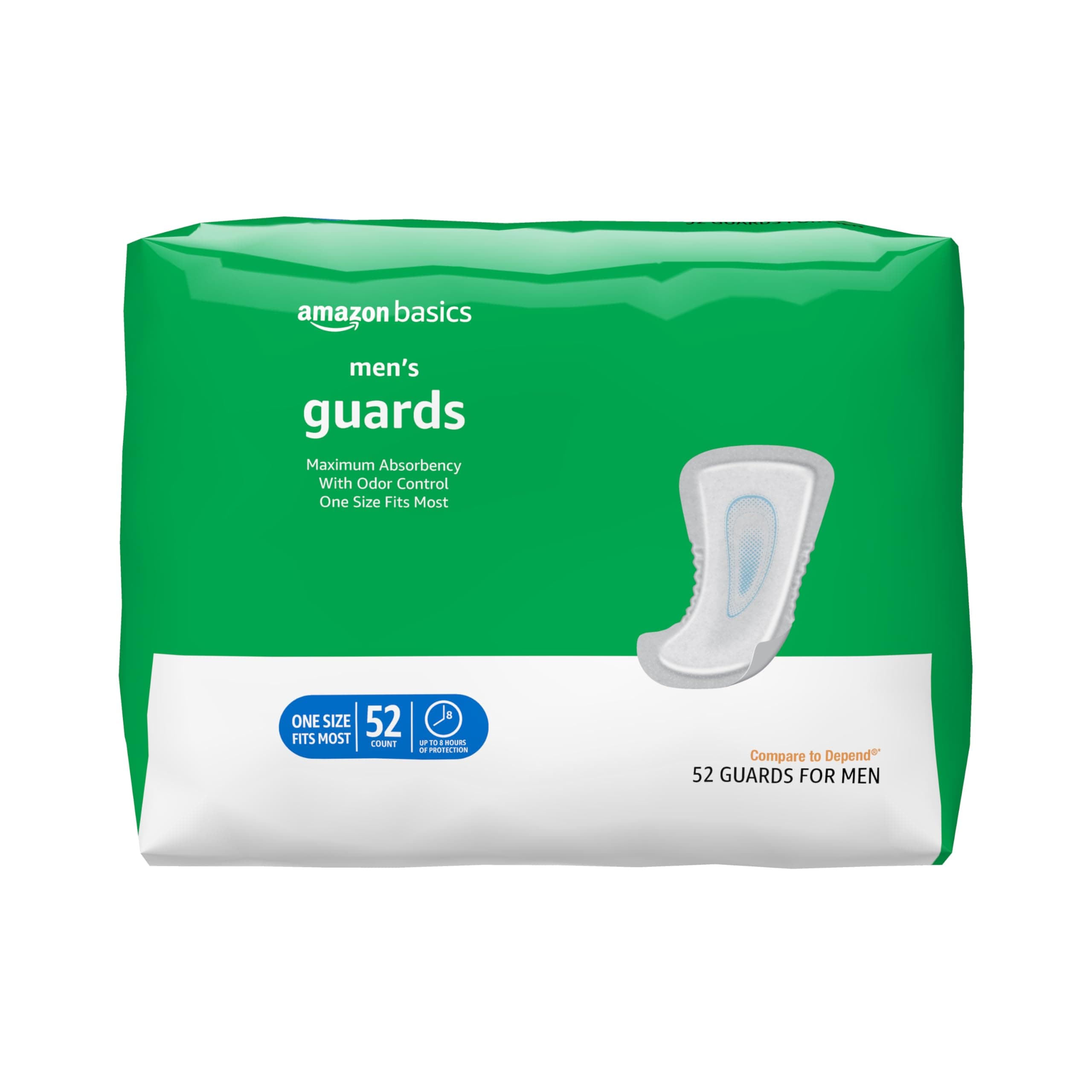 Men's Incontinence Guards, Maximum Absorbency, 52 Count, (1 Pack of 52)