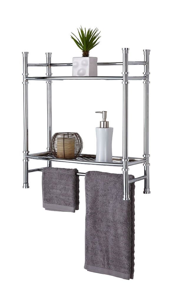 Best Living No Tools Wall Mount/Countertop Shelf, Chrome
