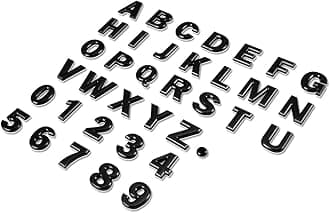 Auto Dynasty Metal Emblem Decal Logo Trim Badge Text Black Letter V - Not a Set