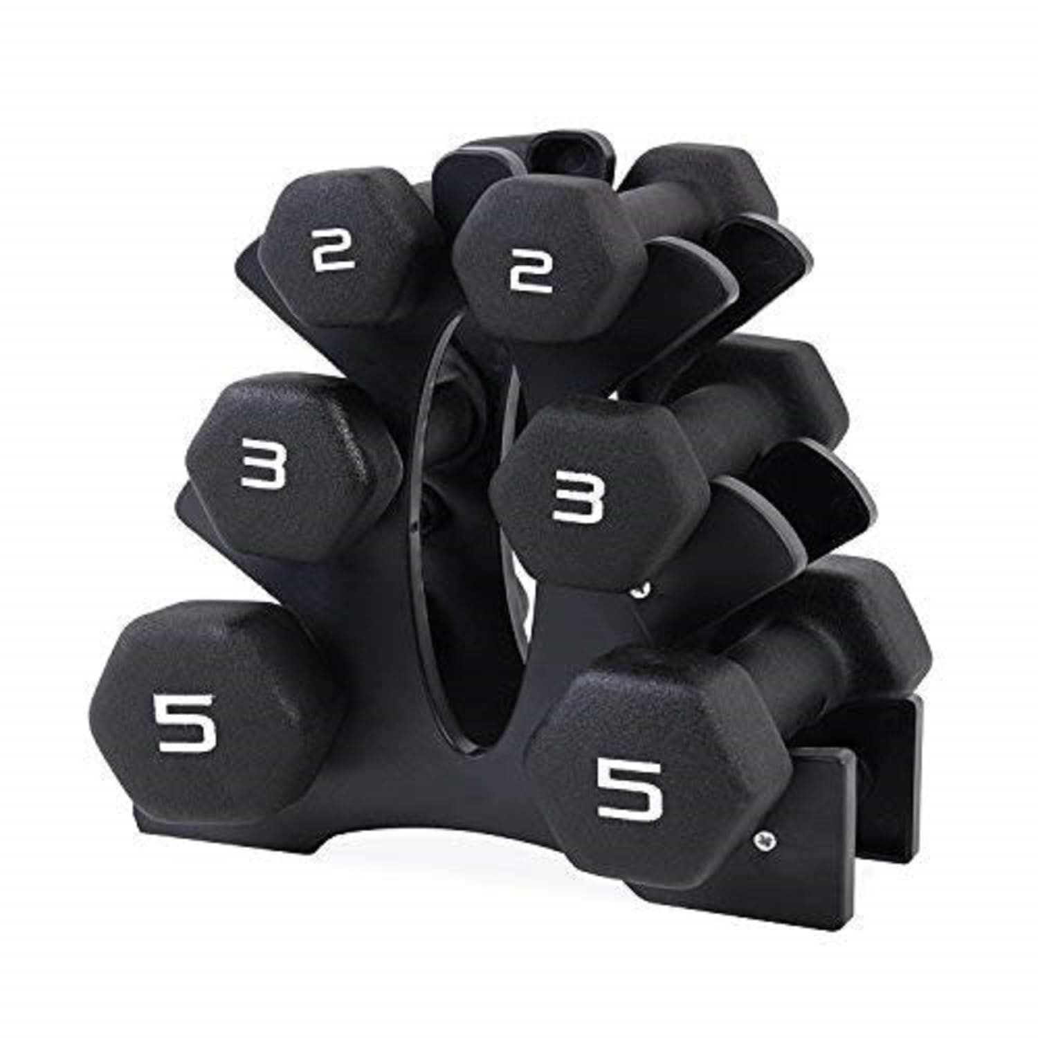 Barbell Neoprene Dumbbell Set with Rack