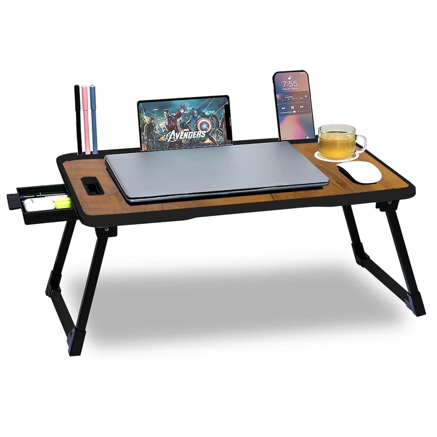 Office Table For Home/Writing Desk For Office/Folding Table For School/Folding Study Table/Work From Home Multipurpose Table (Wood Cotted, 59 Cm, 40 Cm)