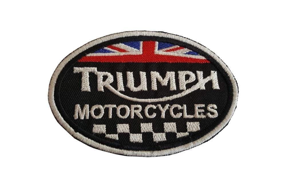 Triumph Racing Squares Oval - Embroidered Motorcycle/Biker Patch