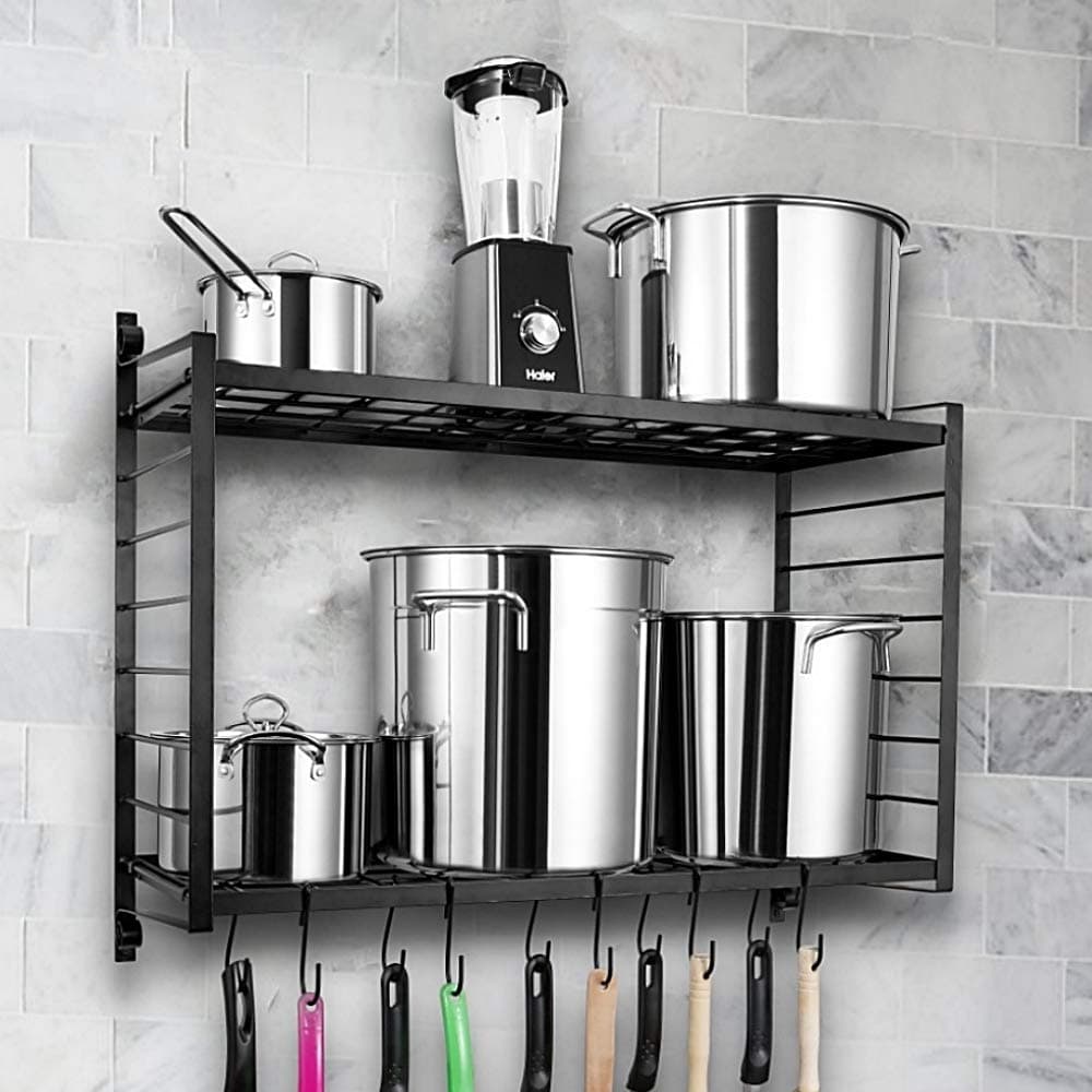 SparkWorks 2-Tiered Wall Mounted Pot Rack