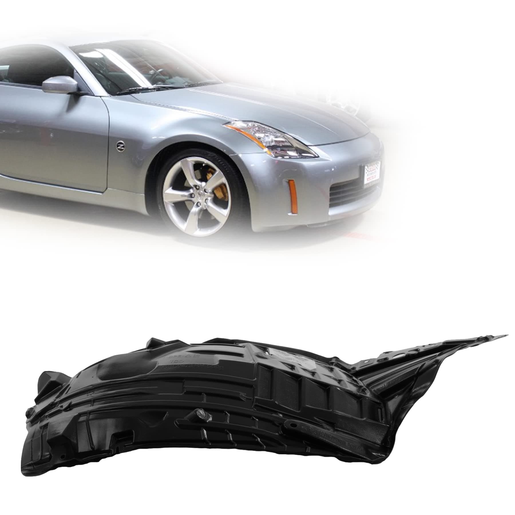 Replacement Parts Front Right Passenger Side splash shield fender liner Compatible With 2003 2004 2005 NISSAN 350Z 63844CD000 NI1251130