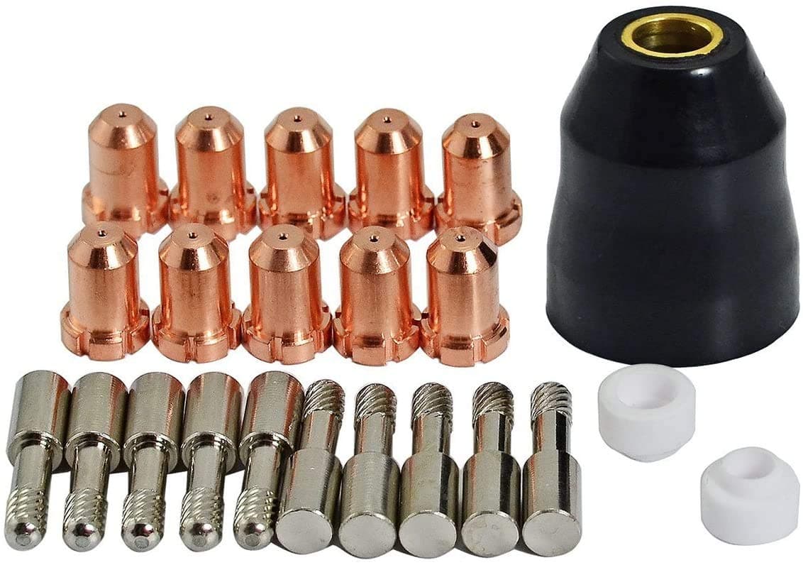 RIVERWELD Thermal Dynamics Plasma Electrodes 9-6506 Tips Nozzles 9-6501 Shroud Shield Cups 9-6003 Ring Swirl 9-6507 for PCH25 38 PCH M-28 PCH M-35-40 Plasma Cutter Torch 23pcs