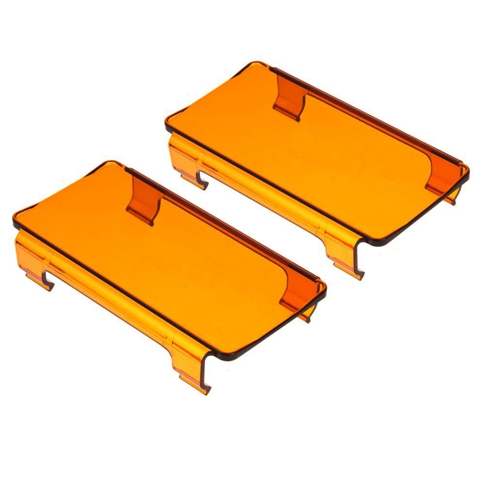 CoolYeah 6 inch Amber Protective Polycarbonate Light Cover for Off Road LED Light Bar (Pack of 2)