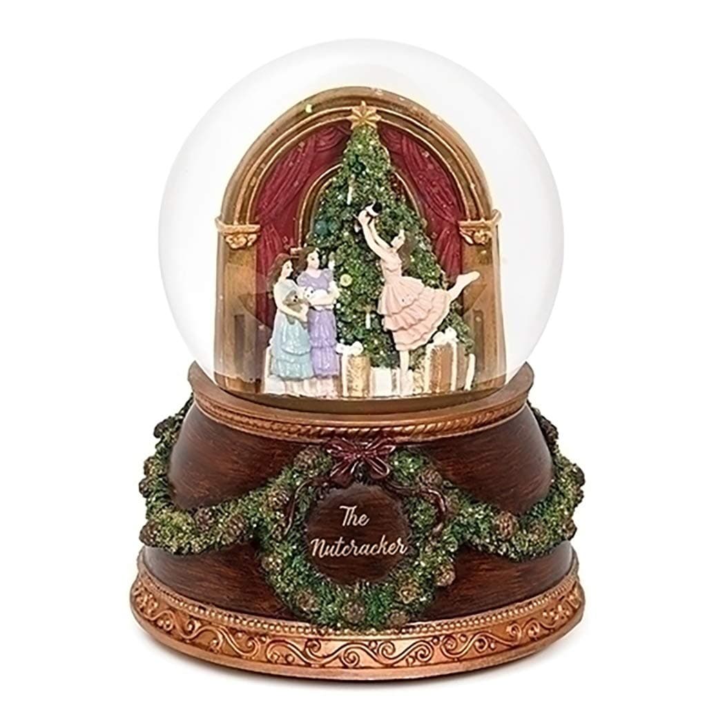 Nutcracker Glitterdome 6 x 4.5 Resin 100MM Snow Globe Plays The Nutcracker Ballet, Christmas