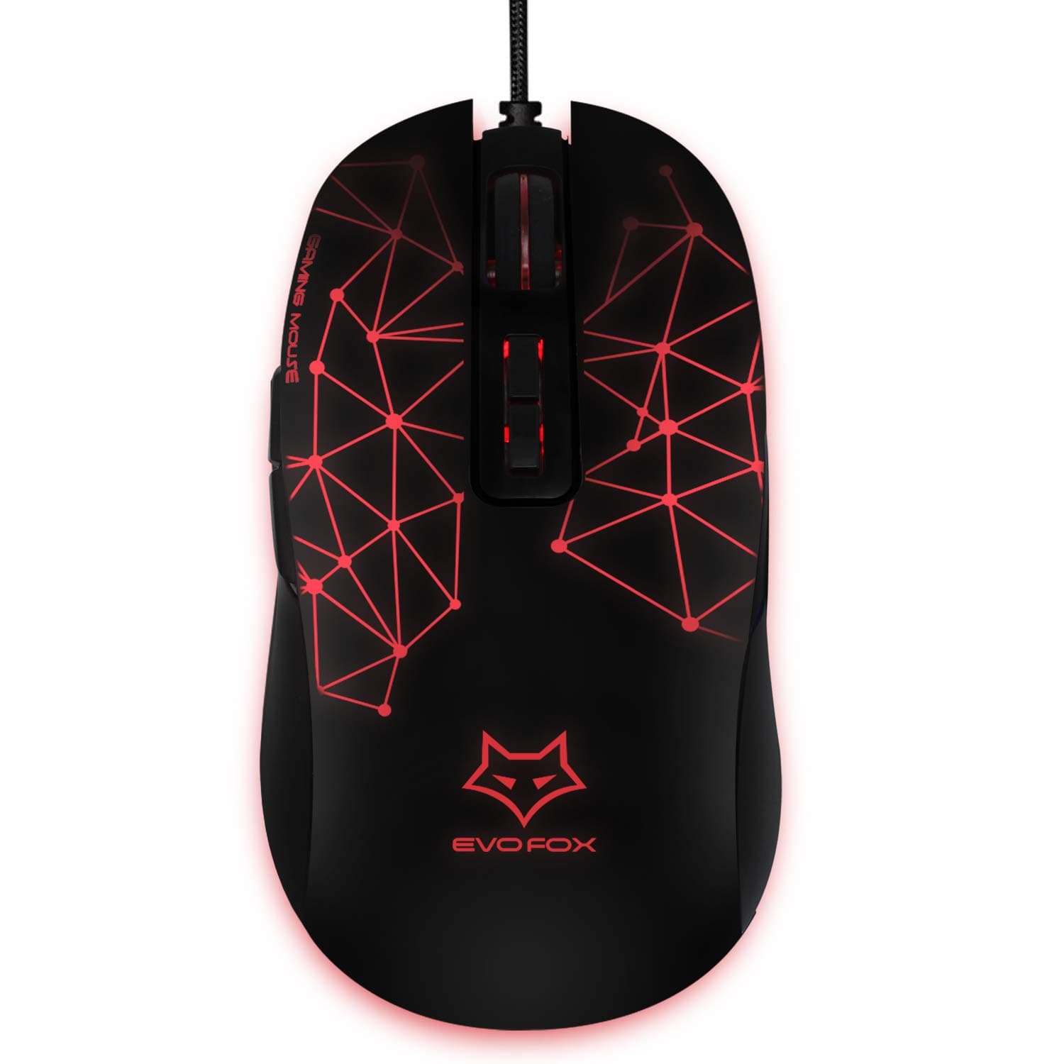 EvoFox Performance Series Ghost Phantom Wired Gaming Mouse with 4 Colour Cycle Switching, 7 Programmable Macros Buttons and Up to 4800 DPI Sensor Dedicated Software Application (Black)
