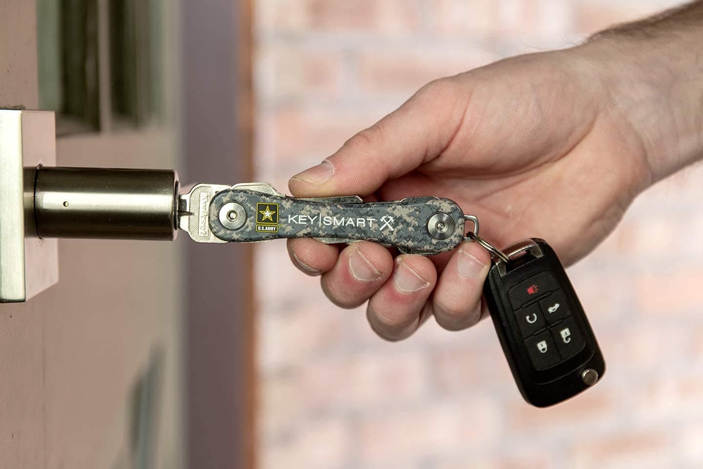 KeySmart Rugged - Multi-Tool Key Holder with Bottle Opener and Pocket Clip (up to 14 Keys, Army)