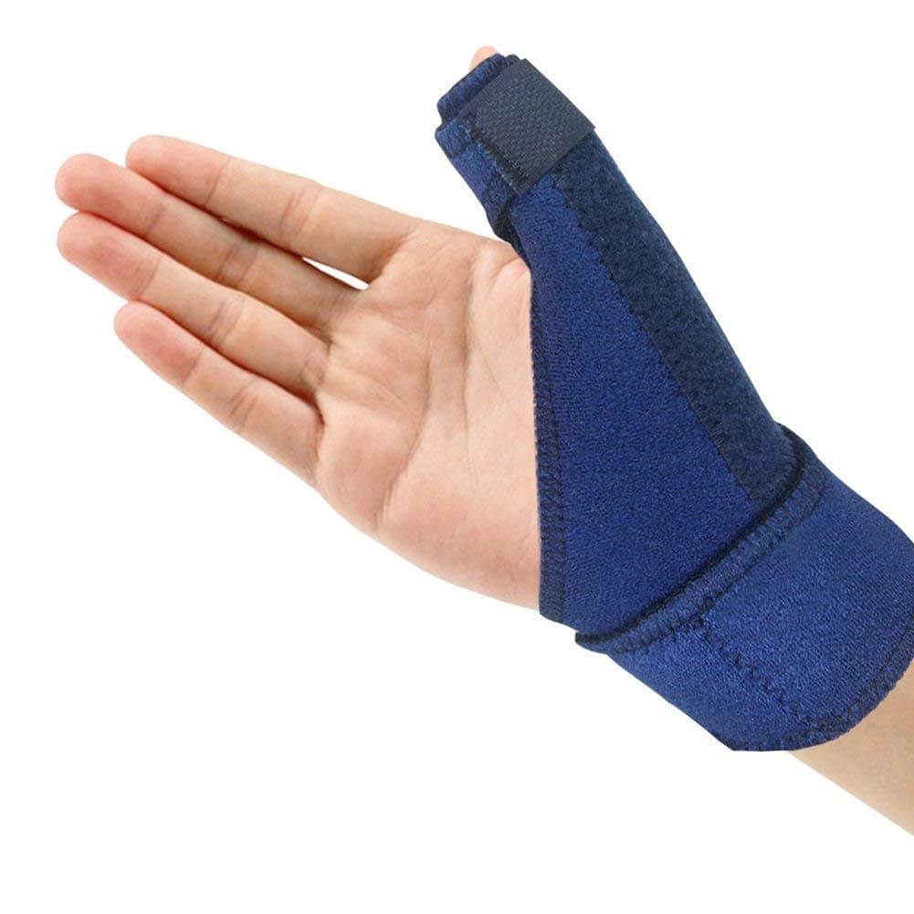 Thumb Splint, Adjustable Thumb Support Brace and Guard for Relief Pain, Sprained, Arthritis, Tendonitis- Finger Splint Thumb Immobilizer Fits Right and Left Hand, Blue, Single