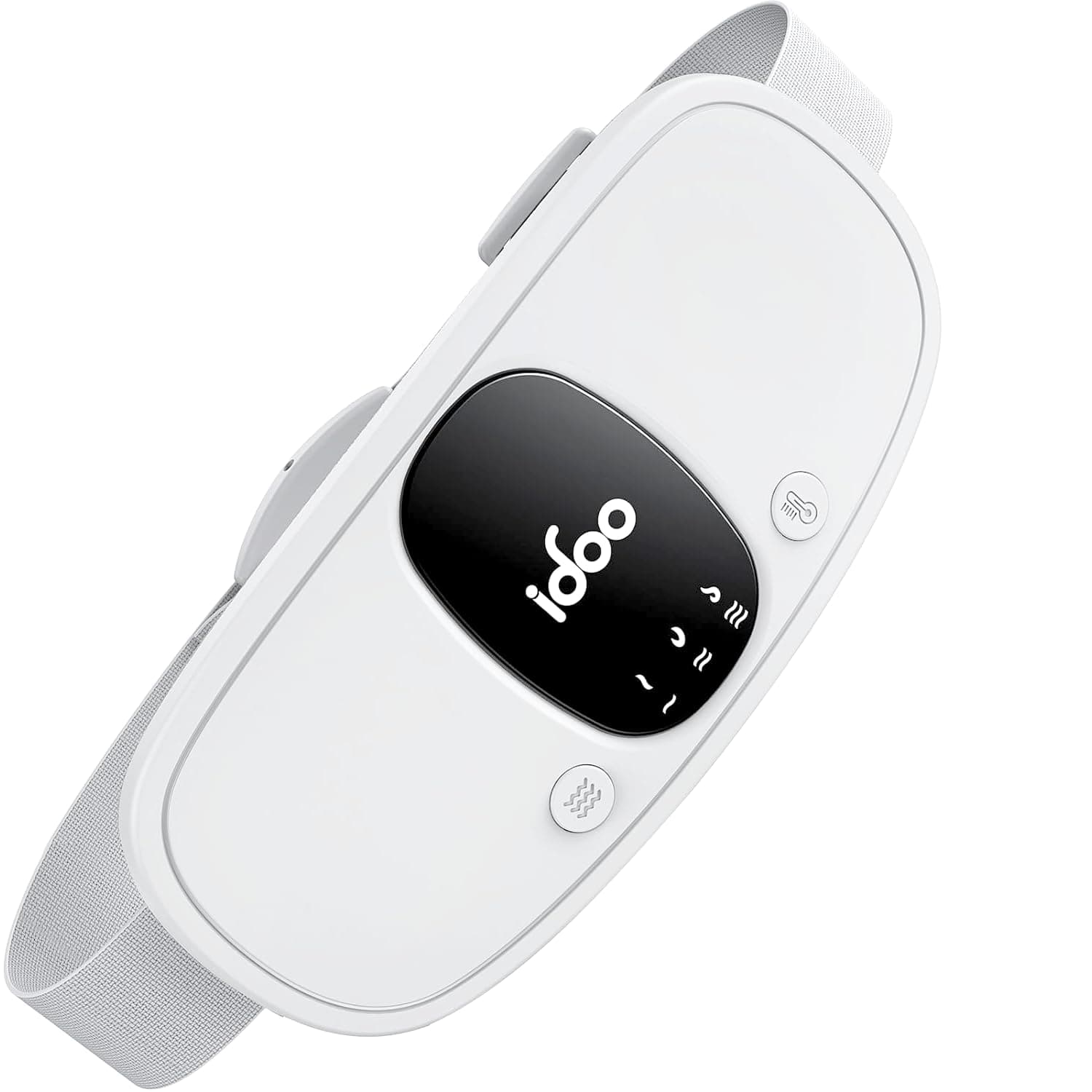 iDOO Period Pain Relief Heating Pad Belt, Birthday Gifts for Women, Portable Rechargeable Period Cramp Heat Pad for Back & Stomach Cramps, 3 Heat/Vibration Modes, Auto Shut-Off, White