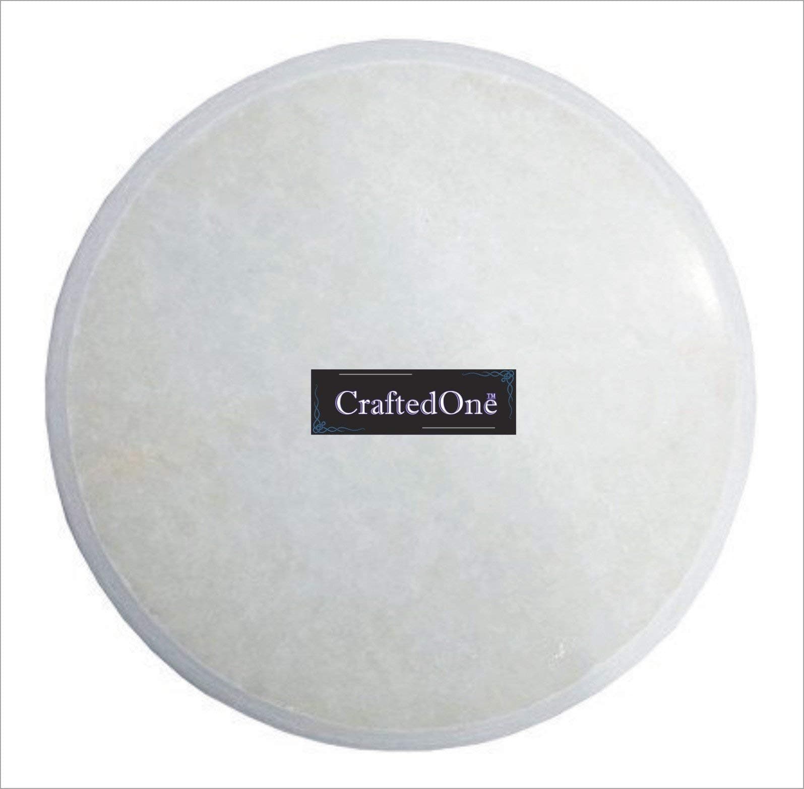 CraftedOne Marble Chakla/Roti Maker/Rolling Board (White, 22 cm, 9 Inches)