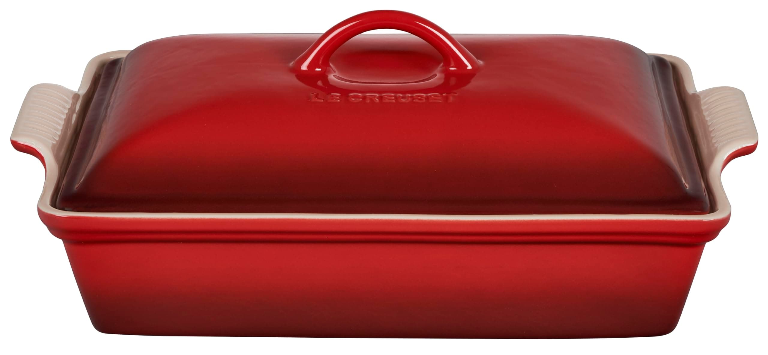 Le Creuset Heritage Stoneware 12-By-9-Inch Covered Rectangular Dish - Cherry