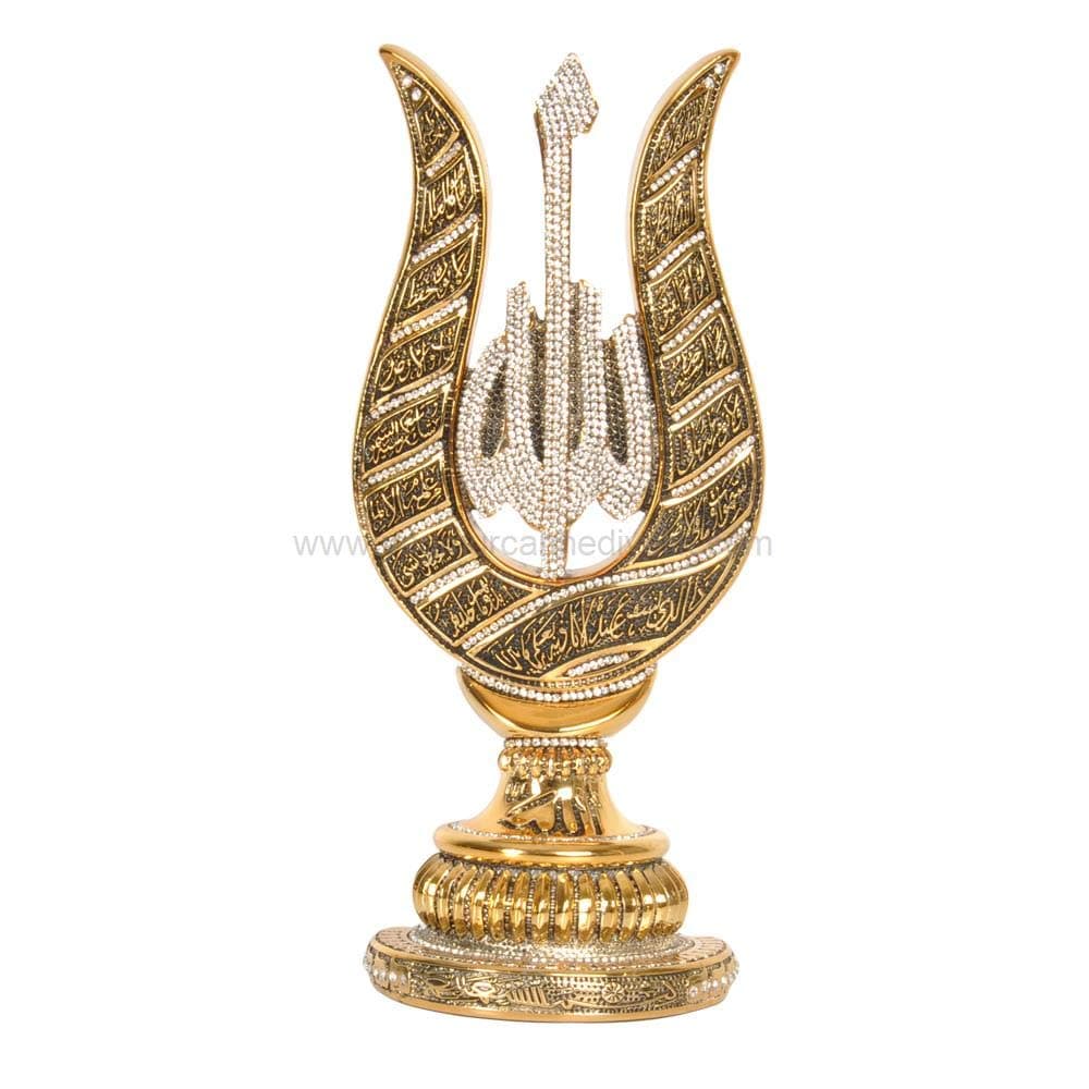 Effak Islamic Frames 15 inches, Decor, Objects, The Throne Verse, Ayat al Kursi, Allah (SWT), Tulip, Trinket, Sculptures, Crystal Gold, Arabic, Business Gifts, Muslim Wedding, Rhinestone