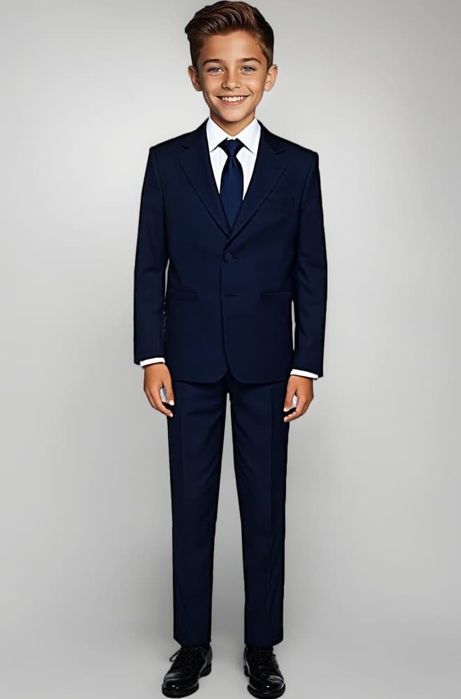 Black N Bianco Boys' Formal Black Suit with Shirt and Vest