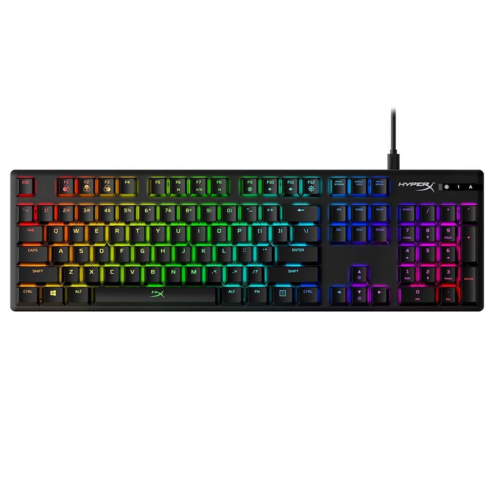 - Alloy Origins - Mechanical Gaming Keyboard, Software-Controlled Light & Macro Customization, Compact Form Factor, RGB LED Backlit - Linear HyperX Red Switch (Black)