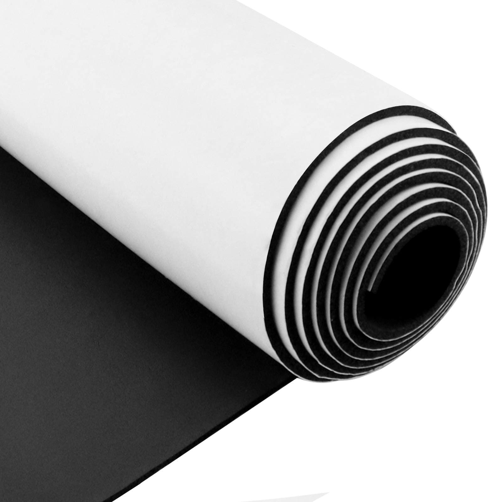 Foam Insulation Neoprene Sheets with Adhesive,Multi-Function Soundproof Large Marine Closed Cell Neoprene Rubber Roll (W：12 Inch T:1/16 Inch L:59 Inch,Black)