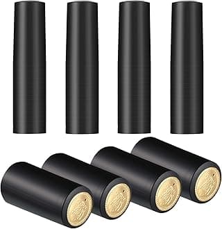 Blulu 120 Pcs PVC Heat Shrink Capsules Wine Shrink Wrap Wine Bottle Capsules Caps for Wine Cellars and Home Use (Black)