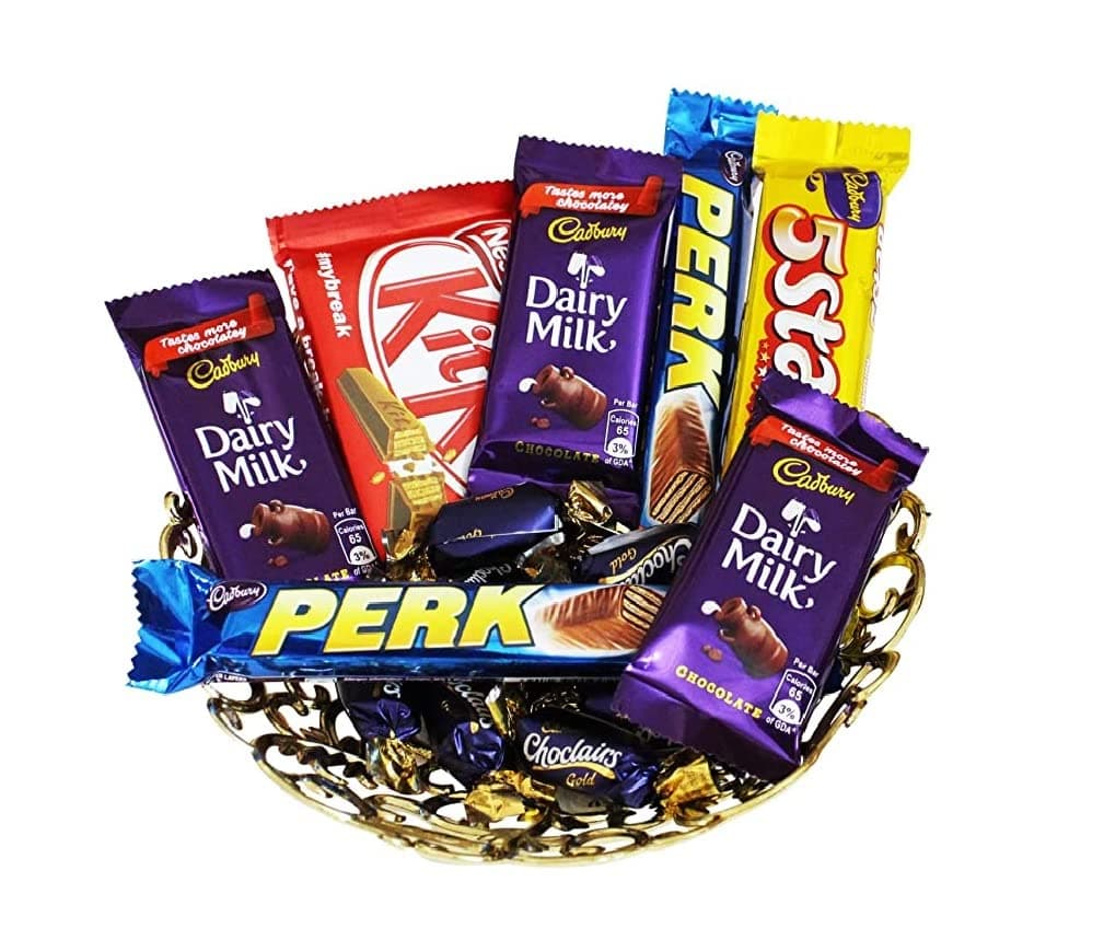 SFU E Com Chocolate Hamper with Lovely Tray | Gift for Holi, Rakhi, Diwali, Anniversary, Birthday, Christmas, Valentine, Her, Him | Assorted Chocolate Gift | 001