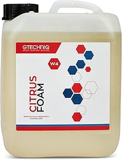 Gtechniq W4 Citrus Foam Shampoo and Degreaser for Cars 169 fl oz | Removes Road Grime and Enhances Shine, Non-Caustic Formula, Easy to Apply