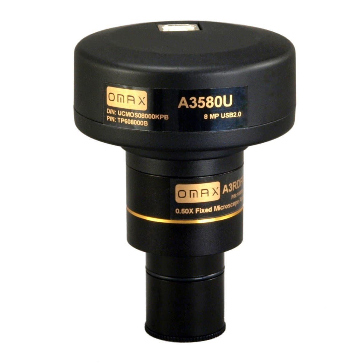 OMAX 8.0MP Digital USB Microscope Camera with Advanced Software and Calibration Slide (Windows 8 & 10, Mac OS X, Linux Compatible)