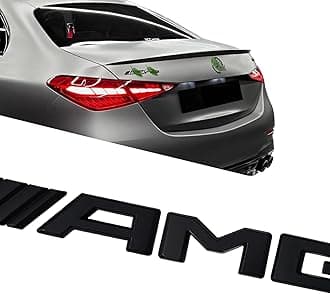 Car Emblem Badge Replacement Accessories fit for Trunk Lid Rear Compatible with G63 C63 C43 C300 CLA CLS CLA GLA GLB GLC GLE E63 E53 E43 A45 A35 .etc Car Side Decoration (Matte Black)