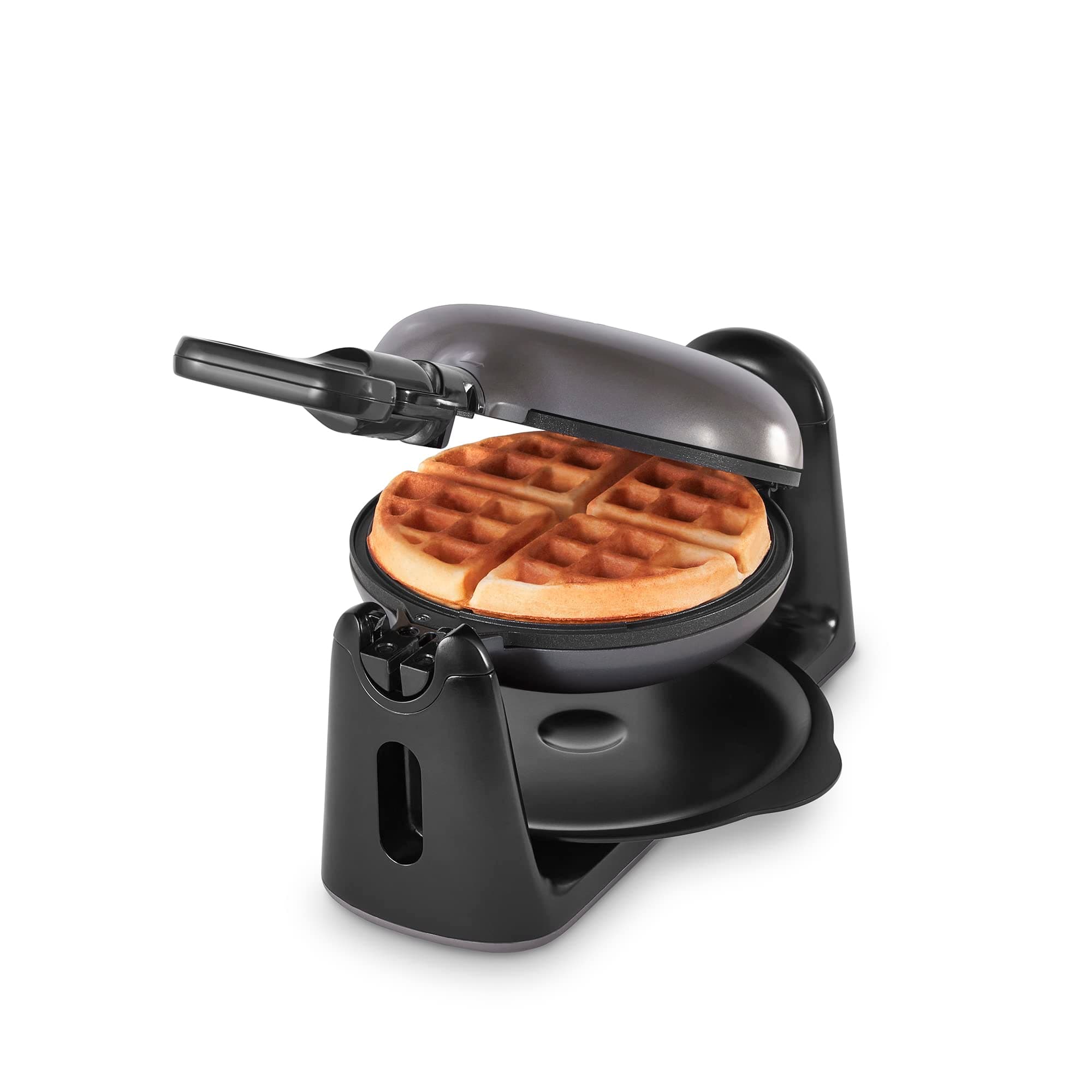 DASH Flip Belgian Waffle Maker With Non-Stick Coating for Individual 1" Thick Waffles – Graphite