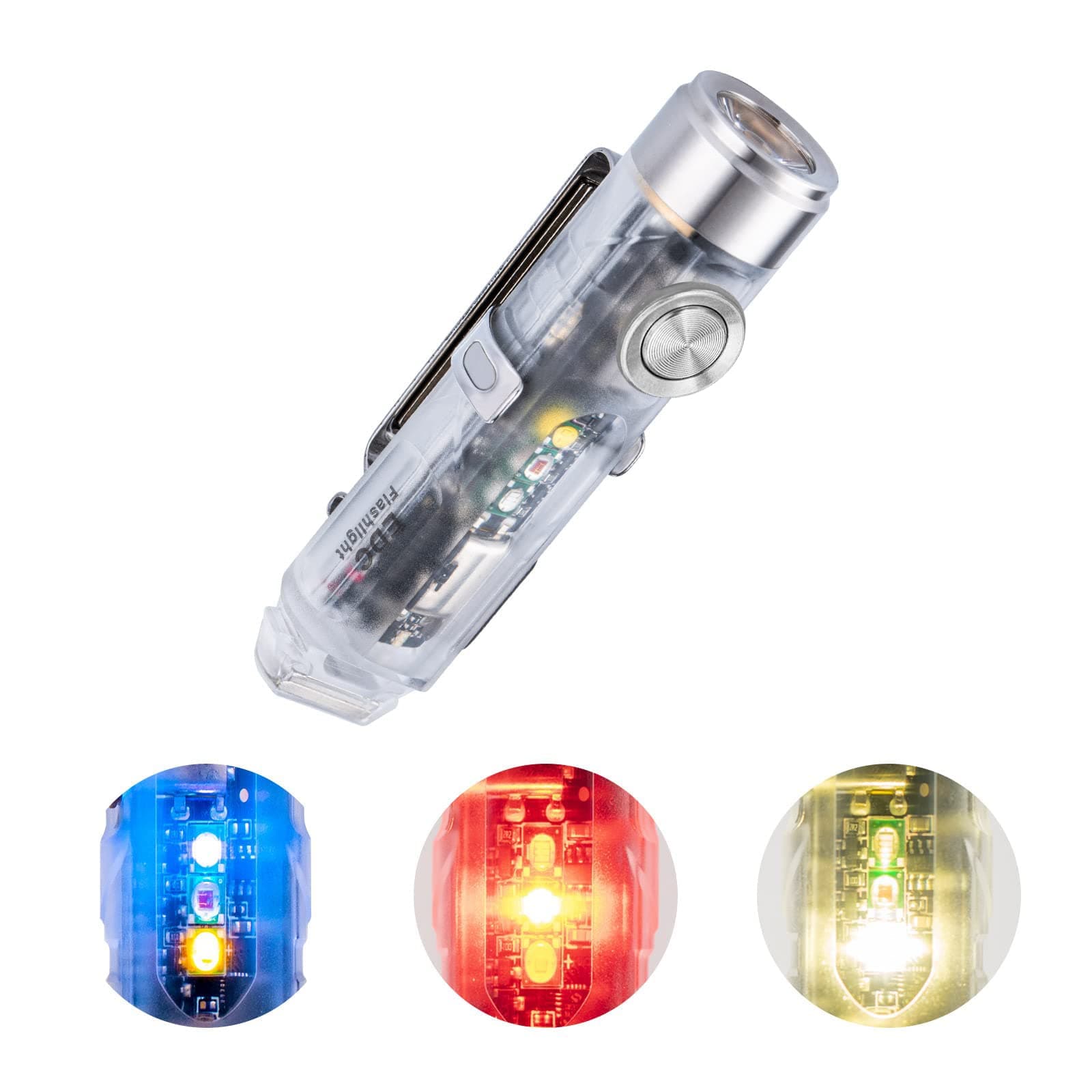 4th Aurora A8 USB-C EDC Flashlight, 90 CRI 5000K, Max 420 Lumen Rechargeable Keychain Light, Momentary On, Lock Mode, Magnet Accessories, for Checking Outdoor(365nm/Red/White)