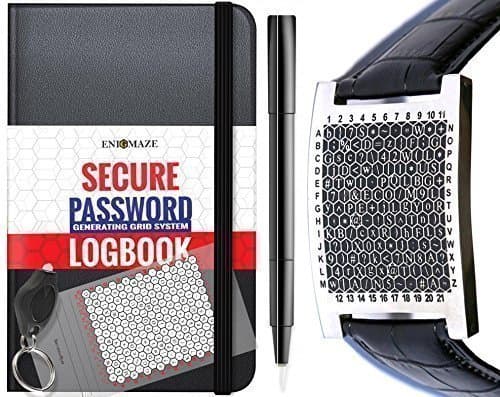 Indexed Secure Password Journal with Stainless Steel Bracelet (Bundle)