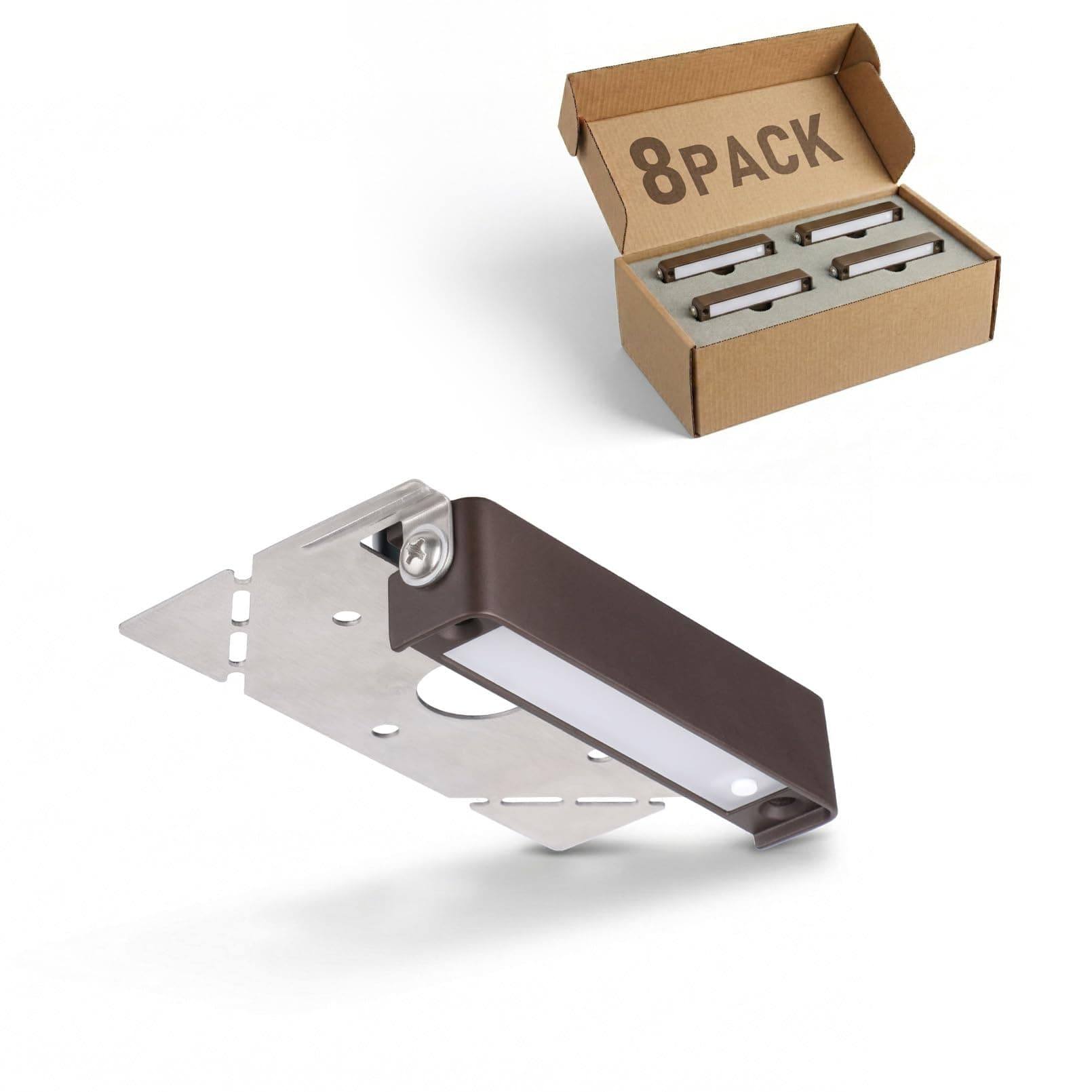 LEONLITE 8-Pack 4 Inch LED Hardscape Lighting, Update Retaining Wall Lights, LED Landscape Lighting, 12-24V AC/DC Paver Light Low Voltage, 1W/2W/3W Dimmable Outdoor Step Lights, 2700K Soft White, ETL