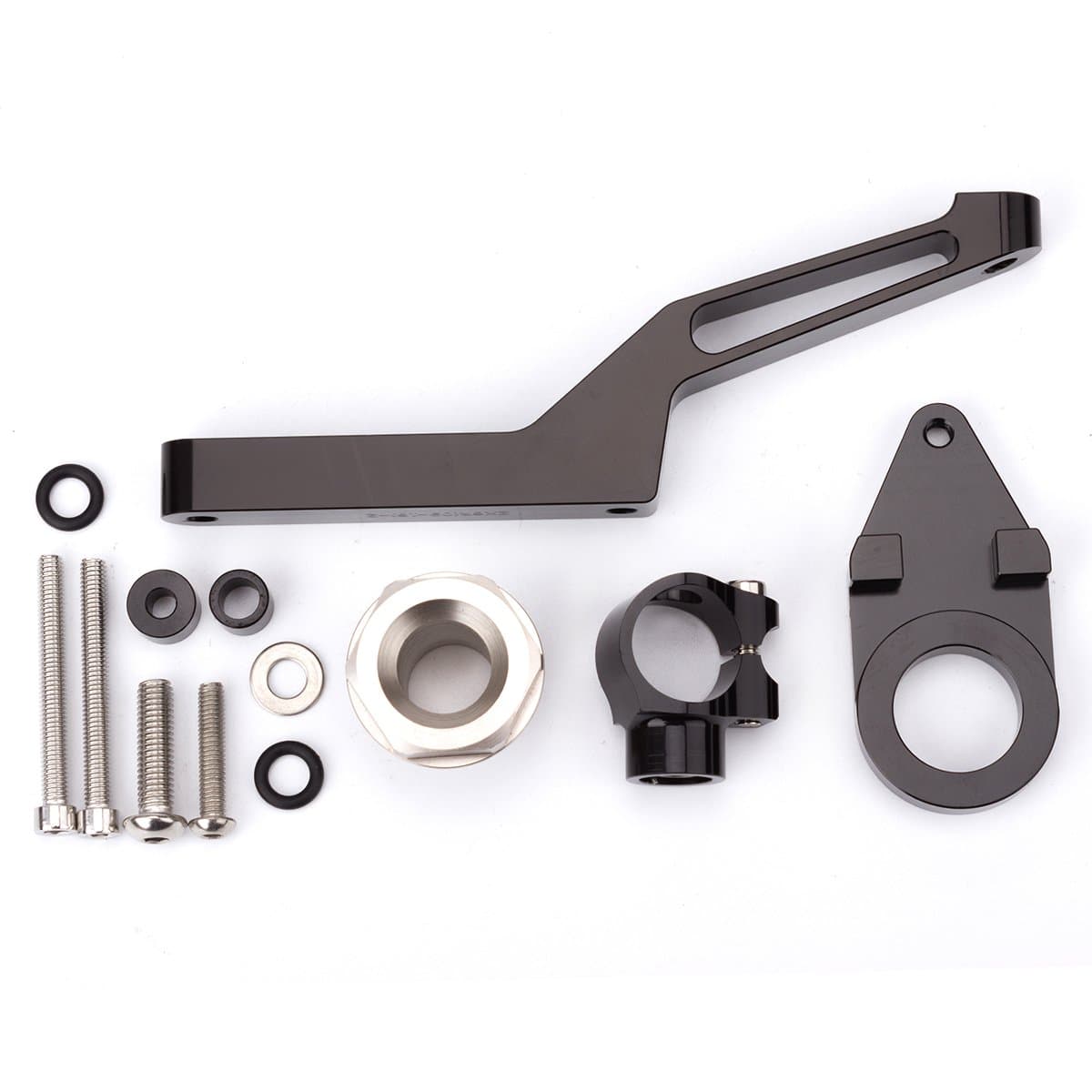 FXCNC Racing Motorcycle CNC Steering Damper Stabilizer Buffer Mounting Bracket Kit Compatible with Ninja 600 ZX636 ZX6R ZX-6R 2009-2020