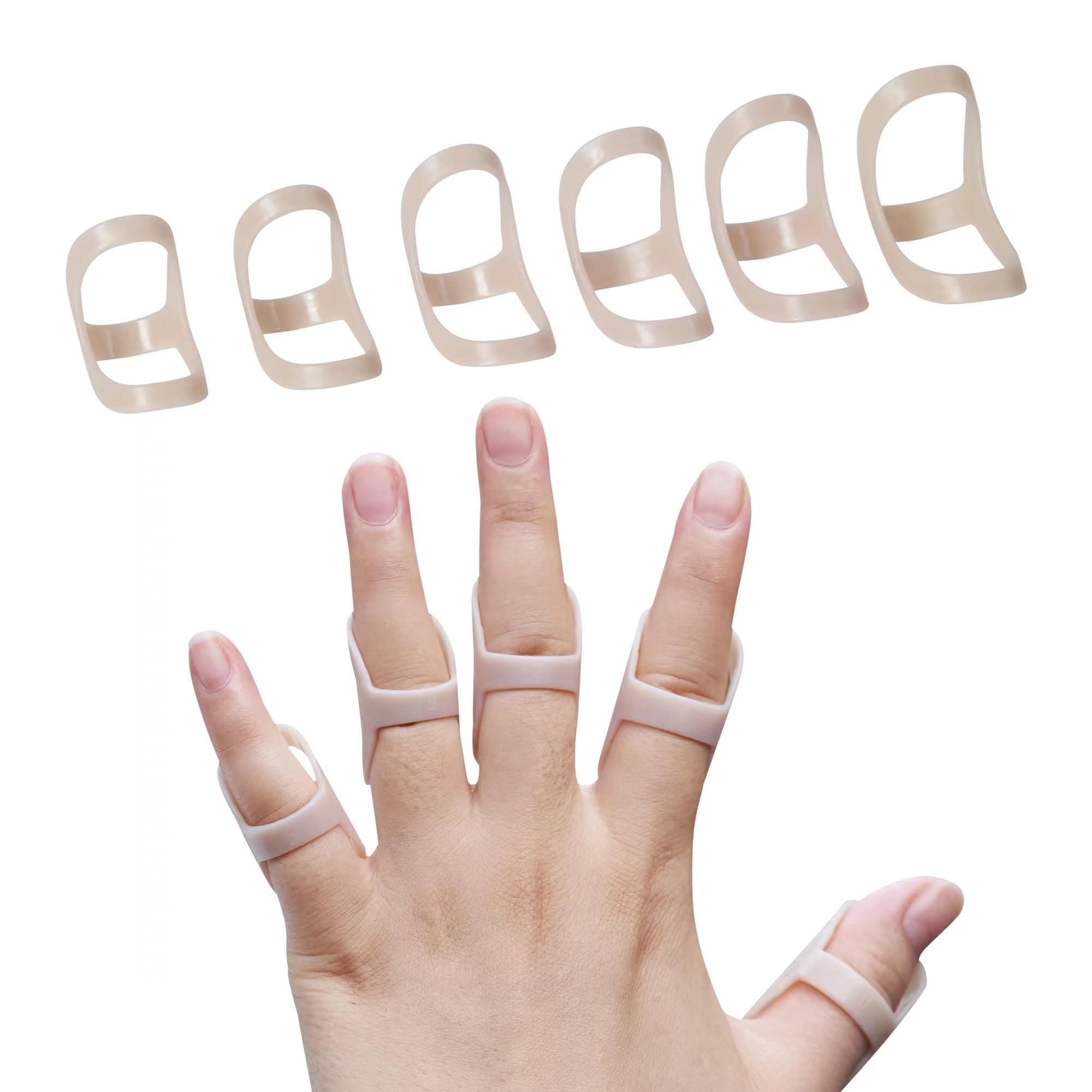 Soft Home 6 Pack Oval Finger Splints Waterproof Finger Splint for Arthritis, Trigger Finger,Mallet Fingers - Trigger Finger splints For Thumb, Index, Middle, Pinky or Ring Finger