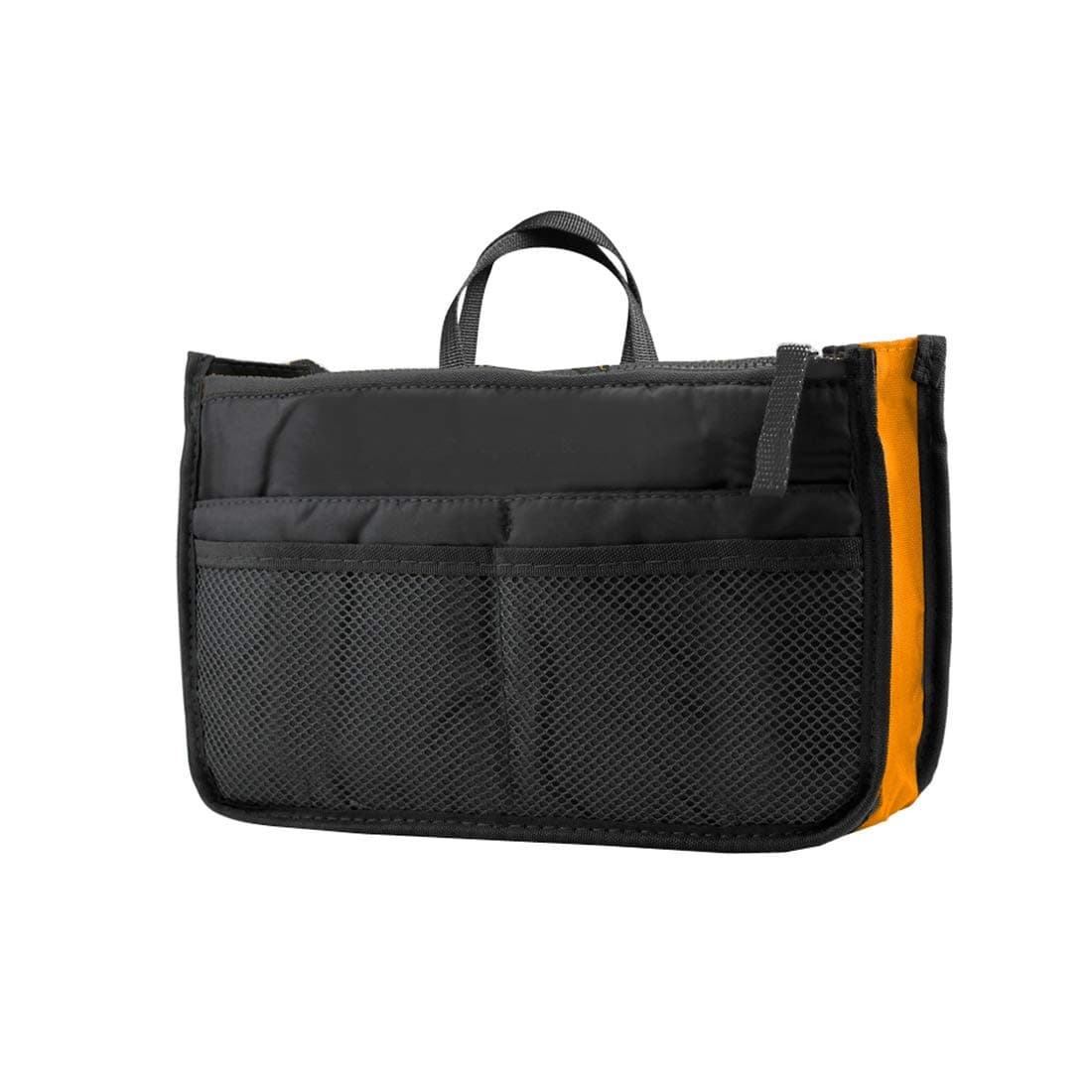 Polyester Ladies Handbag Organizer For Totes Multiple Compartments Black And Orange