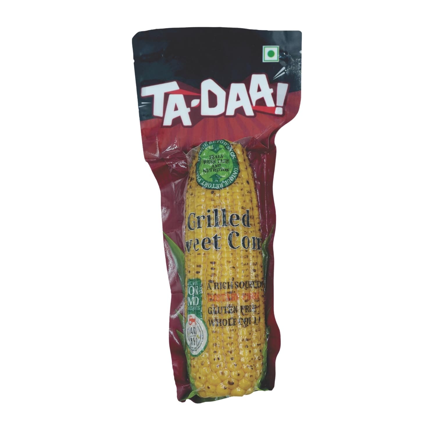 TA-DAA Grilled Sweet Corn - Ready-to-Eat Single Cob In - Tastes Yummy & Natural Sweetness - Rich in Fibre & Anti-Oxidants - No Preservatives & No Additives - 275 grams