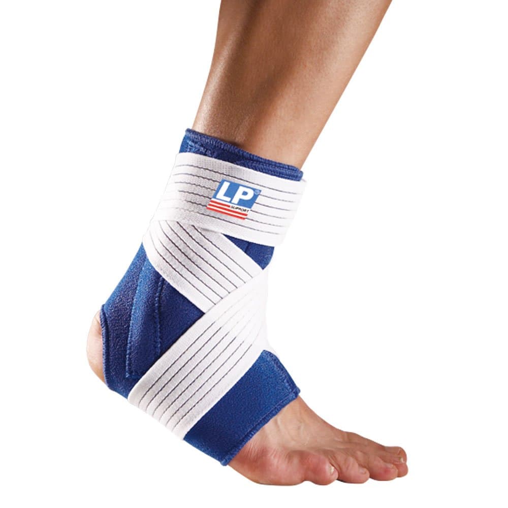 LP SUPPORT 775 - Ankle Support with Stay and Strap- Neoprene Ankle Brace - Relief for Ankle Sprain and Painful Joints - Extra Strap for Compression (L)
