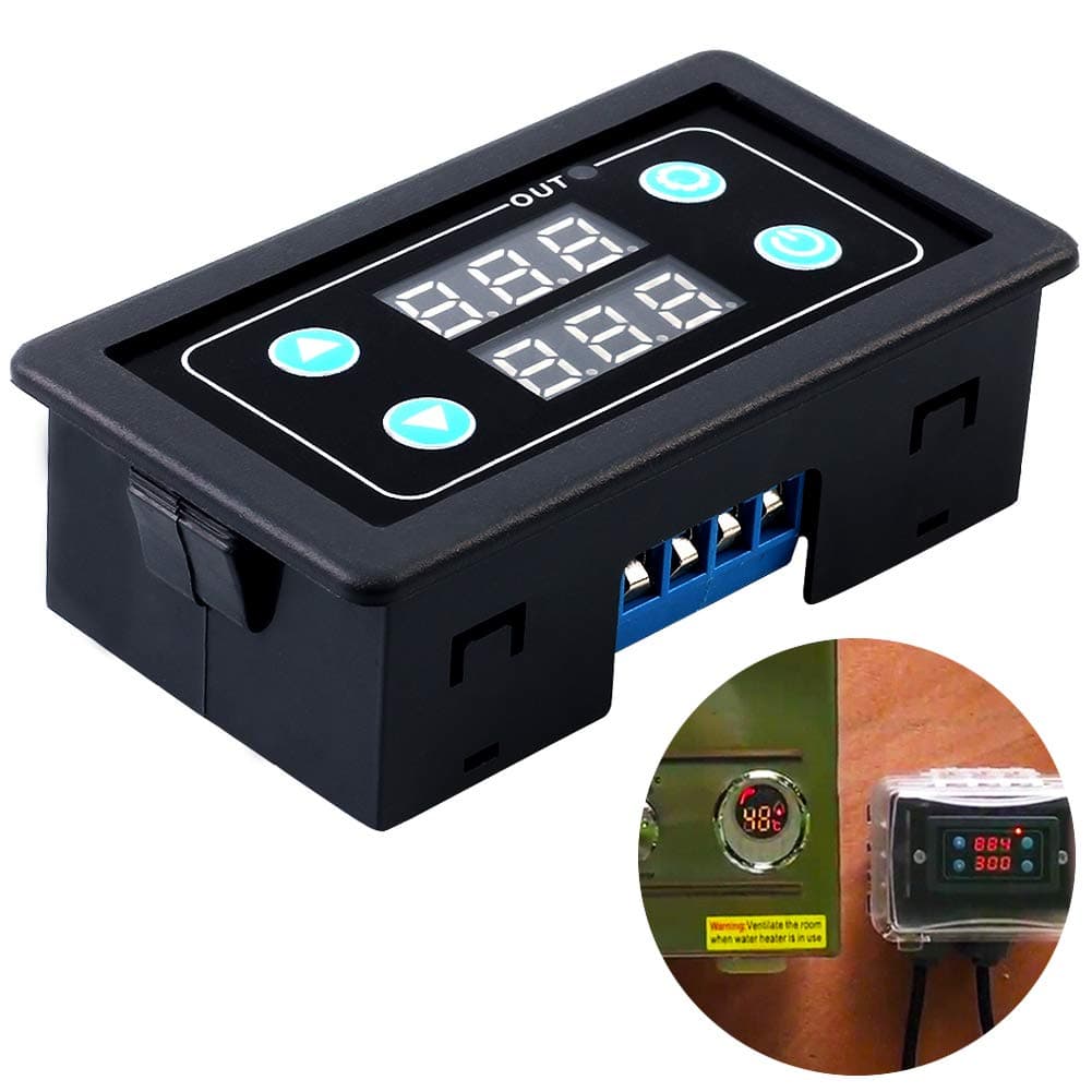 ICSTATION Delay Relay Module, AC 85V-265V Time Delay Switch 0-999s/min/h Timer Relay LED Display Digital Timer Cycle Delay Switch Module for Light Water Pump Engine